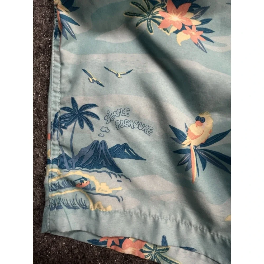 Quiksilver‎ Board Shorts Men Medium  Blue Everyday Scenic  Volley Swim
